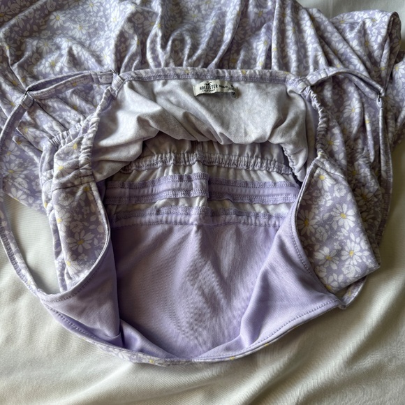 Hollister Floral Spaghetti Strap Babydoll Romper Lilac Purple Size M Outdoor Y2K - Picture 7 of 16